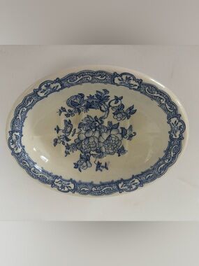 Crown Devon blue and white transferware soap dish